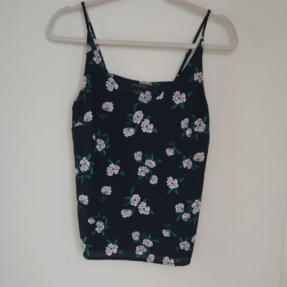Banana Republic Blue Floral Camisole Shell Sx Petite XS